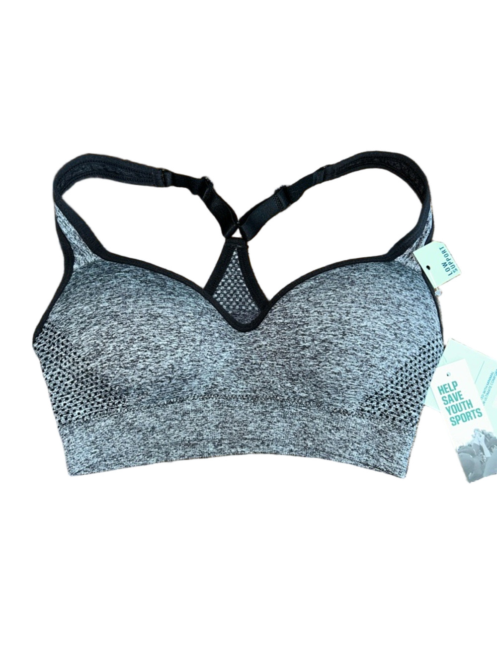 DSG: NWT: Heather Gray Mesh Racerback Sports Bra: Size XS